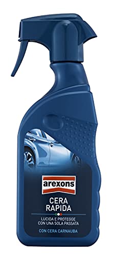 AREXONS Cura Auto, Cera Rapida Lucidante Protettivo Spray, Trattamento Auto con Azione Lucidante e Protettiva, Previene l'Invecchiamento, Non Sbianca
