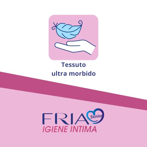 Salviette per l’Igiene Intima degli Anziani - con Estratti di Rosa Centifolia e Tiglio - Azione Riequilibrante - Antiodore - Formato: 60 Salviette - FRIA Senior