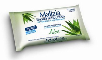 12 x MALIZIA Salviette Multiuso Bambini&Adulti Aloe&Tè Verde 72Pz