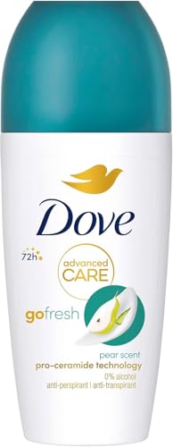 Dove, Deodorante Roll On Advanced Care Pera e Aloe, Deodorante Antitraspirante, Formula Delicata Con Tripla Azione Idratante, Protezione Fino a 48 Ore, Deodorante Uomo e Donna, 50 ml