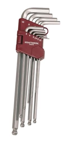 Kraftwerk 3604 - Set di 10 chiavi a brugola esagonali, 1,5-10 mm