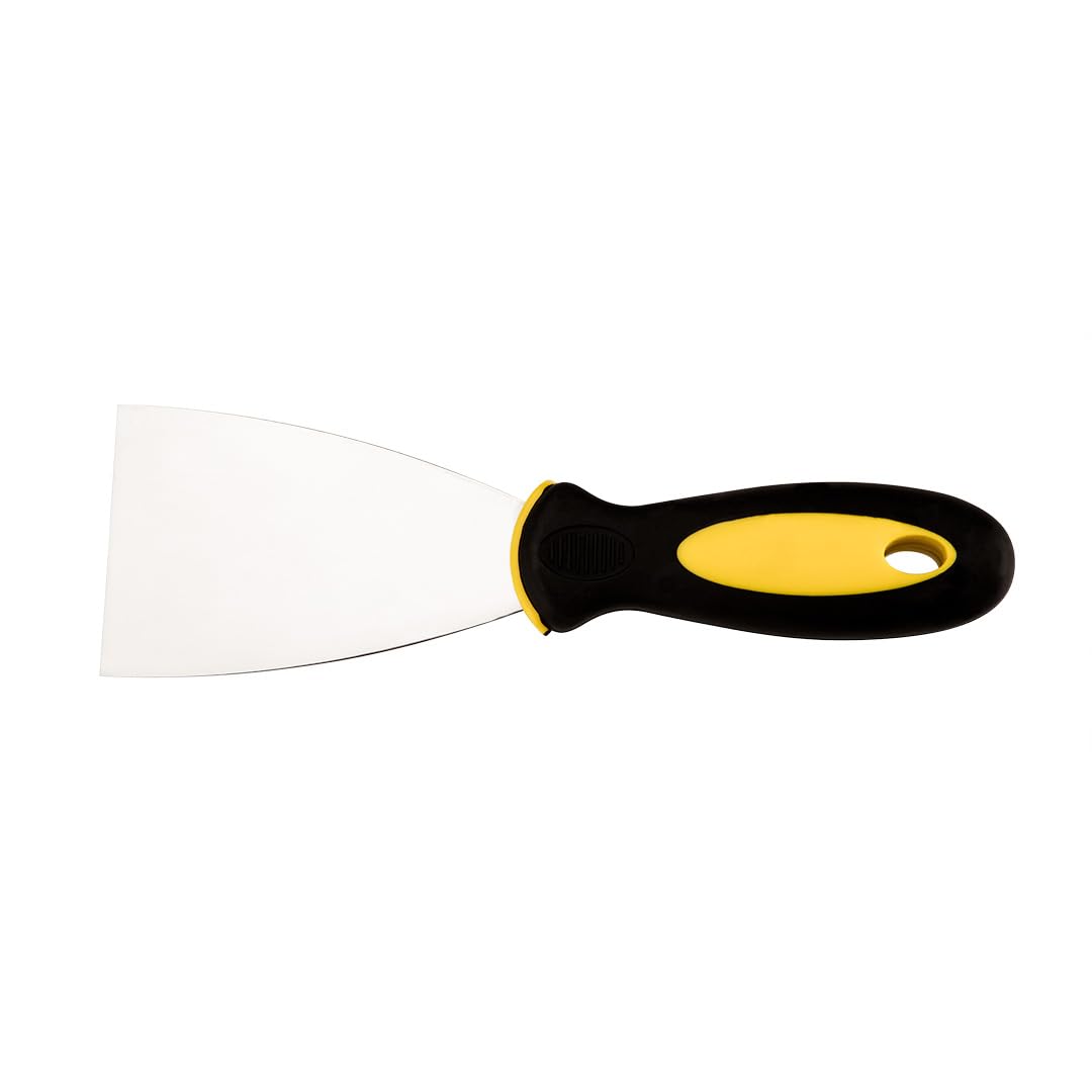 Spatola Per Stuccatori Lama In Acciaio Inox. Manico In Gomma Antiscivolo Ergonomico.