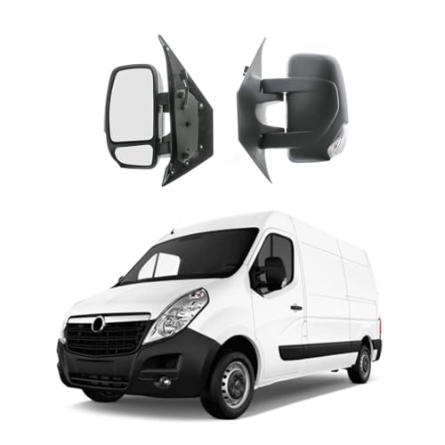 CG94 Specchietto Retrovisore Elett. Term. C/Fan. Bianco e Bulbo Arancio 16W per auto OP-EL MOVANO - Calotta Nera - 7PIN