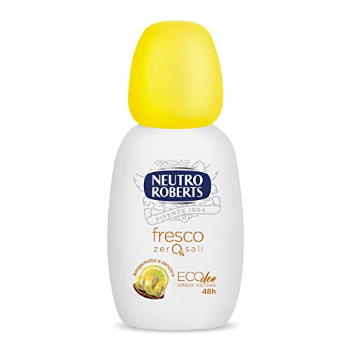 Neutro Roberts, Deodorante Spray Ecodeo Dermazero, Zero Gas e Sali di Alluminio, Zero Alcool, Fresco e Asciutto per 48 Ore, Deodorante Uomo e Donna, Flacone da 75 ml