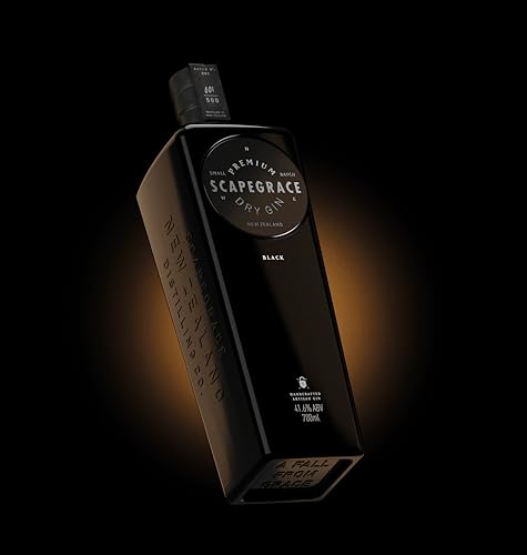 SCAPEGRACE Black 41.6% - Premium Gin - Serie limitata - Naturalmente nero, cambia colore con l'acqua tonica - 700 ml