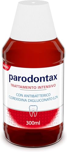 Parodontax Collutorio Clorexidina Trattamento Intensivo, Azione antibatterica e antiplacca per igiene dentale, Collutorio uso quotidiano, senza alcol, 300 ml