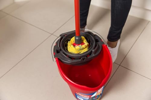 Vileda 10511 SuperMocio Secchio con Powerpress, per strizzare il mocio in modo semplice ed efficiente, senza piegare, non bagnato