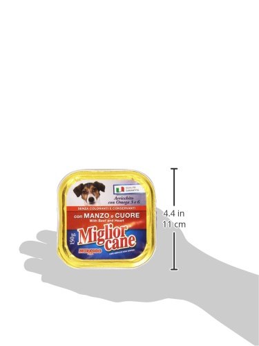Miglior Cane - Alimento Per Cani, Con Manzo E Cuore - 22 pezzi da 150 g [3300 g]