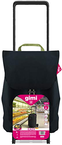 Gimi Easy | Carrello portaspesa Compatto con capienza da 40 l | Carrello portaspesa Pieghevole con Portata Fino a 30 kg | Leggero e maneggevole | Nero