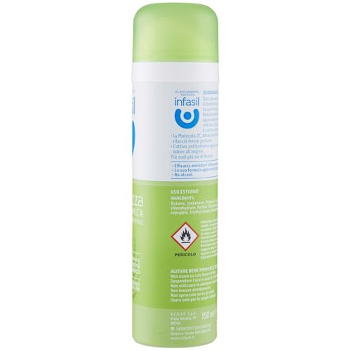 Infasil Deodorante Spray Freschezza Dinamica con Molecola 2C, Betaciclodestrina, Senza Alcol e con Antibatterico, Efficace Fino a 24h, 150 ml