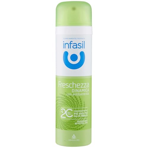 Infasil Deodorante Spray Freschezza Dinamica con Molecola 2C, Betaciclodestrina, Senza Alcol e con Antibatterico, Efficace Fino a 24h, 150 ml
