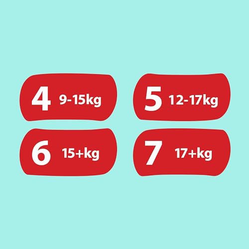 Pampers Pannolini per bambini, taglia 7 (15 kg+), protezione premium, extra large con borsa di protezione e blocco, confezione mensile, 123 pannolini