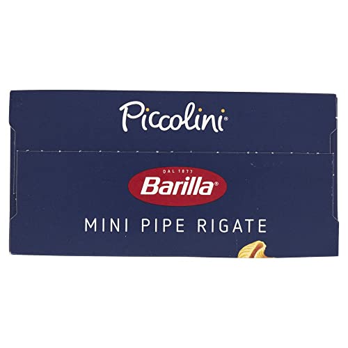 Barilla Pasta Mini Pipe Rigate Piccolini, Pasta Corta di Semola di Grano Duro 100% Italiano, 500 gr
