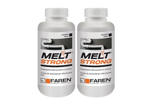 Faren MELT STRONG, Disgorgante Granulare Effervescente,Stura Wc Lavandino,Elimina i cattivi odori, 600gr