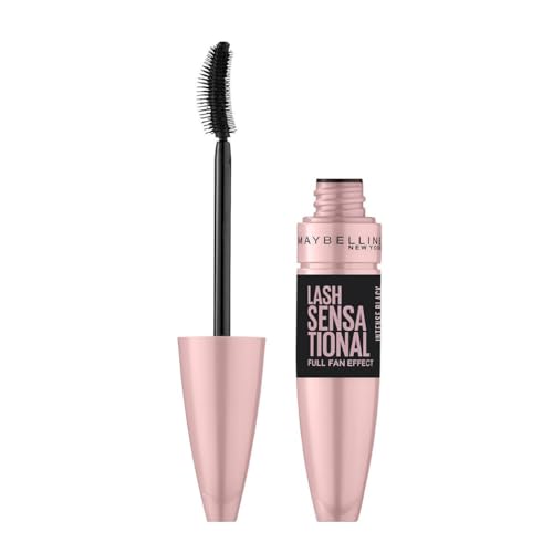 Maybelline New York Mascara Ciglia Sensazionali, Volumizzante, Effetto Ventaglio sulle Ciglia, Resistente all'Acqua, Nero