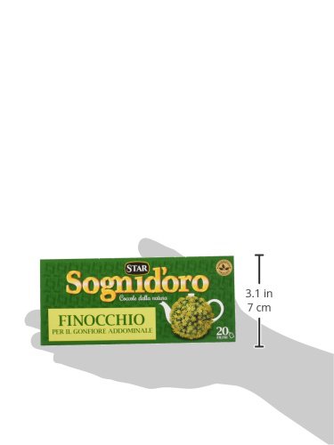 Sognid'Oro - Infuso Finocchio, Riduce il Gonfiore Addominale - 4 confezioni da 20 filtri [80 filtri, 160 g]