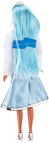 Simba Steffi Love Ice Glam 105733491 - Bambola moderna con giacca di pelliccia e gonna a doppio strato con fiocchi di neve, con accessori