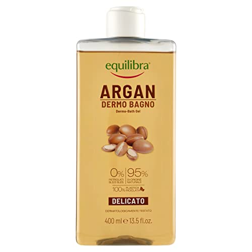 Equilibra Argan Dermo-Bagno, Gel-Doccia ad Azione Idratante, Emolliente e Vellutante, per una Pelle Pulita e Profumata, Con Olio di Argan e Glicerina, 400 ml