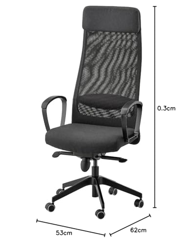 IKEA MARKUS Sedia da ufficio, regola l'altezza e l'angolazione di questa sedia in modo che la tua giornata lavorativa si senta a proprio agio [Vissle grigio scuro]