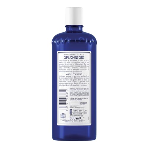 Acqua alle Rose, Tonico Viso con Acqua Distillata Alle Rose, Formula Rinfrescante con Proprietà Idratanti, Tonificanti e Lenitive, Rende la Pelle Giovane ed Elastica, 300ml