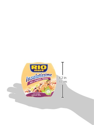 Rio Mare Insalatissime Mix di Fagioli e Tonno Pinne Gialle con Carote, Peperoni e Olive, Senza Conservanti, 6 Lattine da 160 g