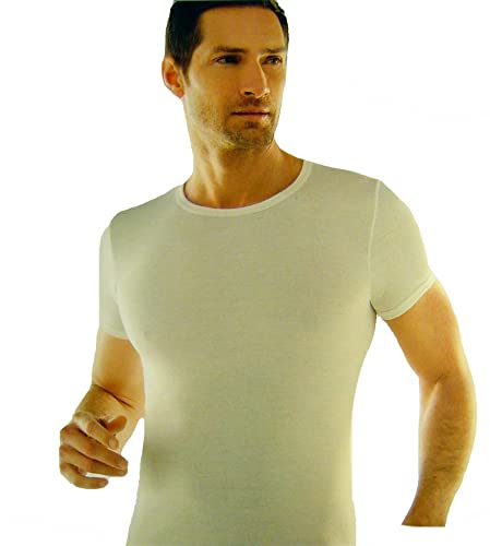 Liabel 2 Maglie Uomo Manica Corta Girocollo Lana/Cotone (5ª-L-50)