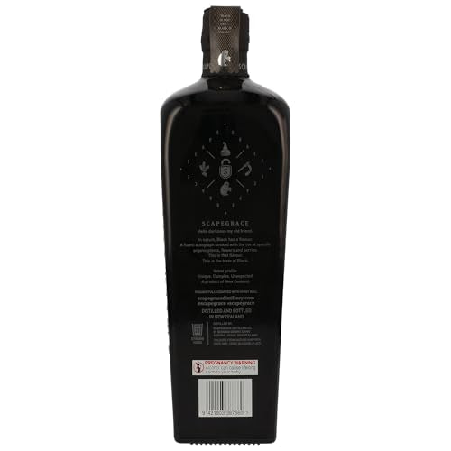 SCAPEGRACE Black 41.6% - Premium Gin - Serie limitata - Naturalmente nero, cambia colore con l'acqua tonica - 700 ml