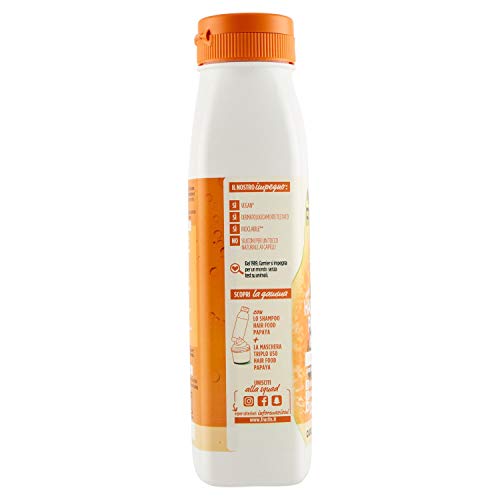 GARNIER Fructis Balsamo Riparatore Per Capelli Danneggiati, Papaya Riparatrice, Unscented, 350 Millilitro