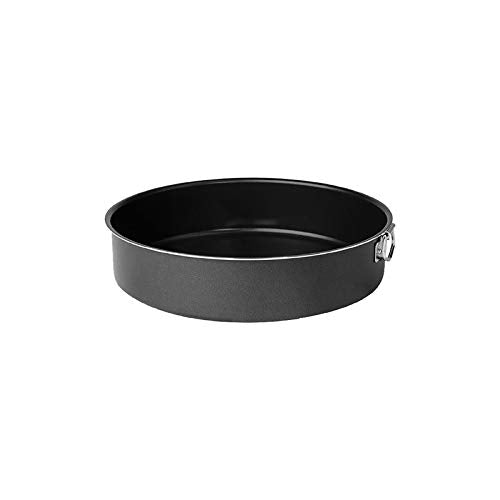 Tortiera tonda con bordo alto PENTALUX in alluminio professionale con anello, diametro 22 cm, linea BLACK antiaderente