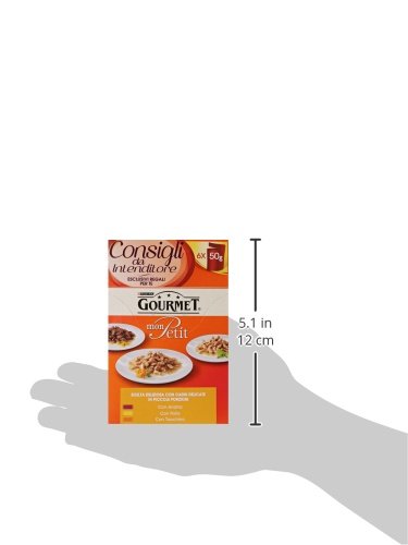 Gourmet Mon Petit, Cibo per Gatti, Piccole Porzioni in 3 Gusti (Anatra, Pollo, Tacchino) - 8 confezioni da 6 pezzi da 50 g [48 pezzi, 2400 g]