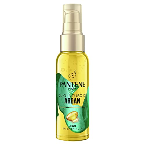 Pantene Pro-V Olio Capelli, con Olio di Argan, per Capelli Crespi e Opachi, Lisci Effetto Seta, Nutriente Quotidiano, senza Risciacquo