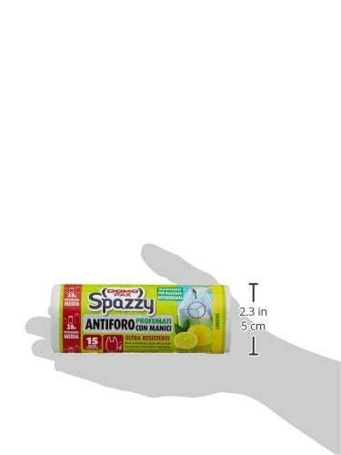 Domopak - Spazzy, Sacchi Nettezza Ultra Resistenti, Profumati al Limone, con Manici, 52x54 cm - 6 confezioni da 15 sacchi [90 sacchi]