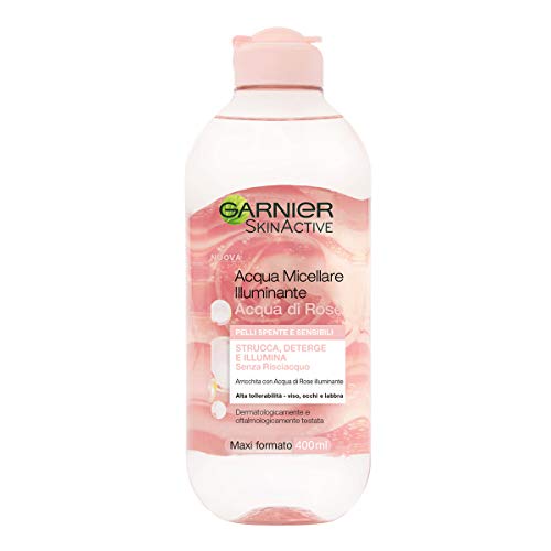 Garnier Acqua di Rose Micellare per Pelli Spente e Sensibili, 400 ml, 1 Unità, Confezione da 1