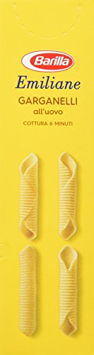 Barilla Le Emiliane Garganelli all' Uovo con Uova Fresche, Pasta dalla Sfoglia Porosa e Delicata, 250g