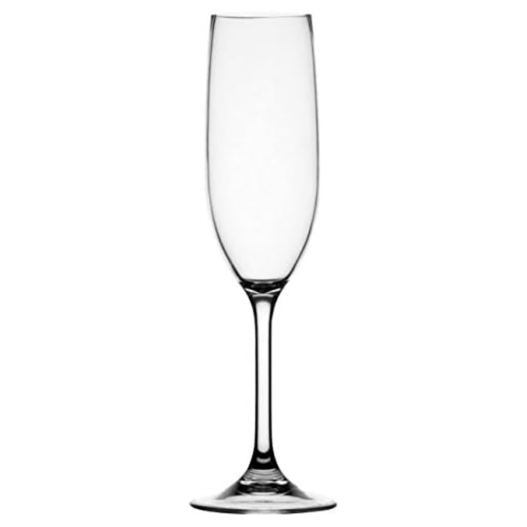 Marine Business 28105 Clear Set da 6 Flute, Completamente Trasparenti, Infrangibili in Tritan, con Base Antiscivolo
