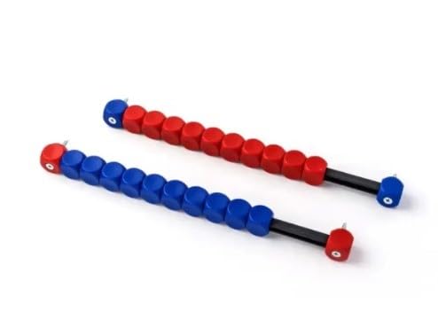 CG94 - Segnapunti a Cubetti per Calciobalilla | 10 Cubetti Rossi | 10 Cubetti Blu | 2 Astine Nere | 4 Viti | Plastica Resistente, Rosso-Blu, S