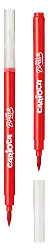 CARIOCA Pennarelli Super Brush, Pennarelli Colorati con Punta a Pennello, Punta Morbida e Flessibile
