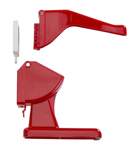 Rigamonti 496111 TRANCIAPATATE MM.9X9 M.Chips, Corpo in Polipropilene Lame griglia in Acciaio Inox indurito Piedini in Silicone, True Red