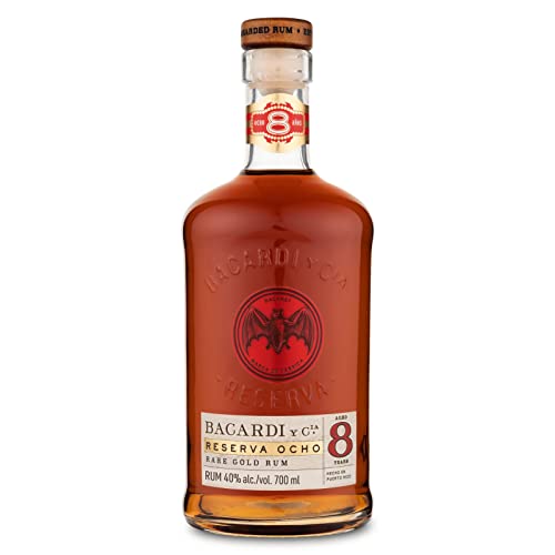 BACARDÍ Reserva 8 Year Old Premium Caribbean Rum, Vol. 40%, 70 cl / 700 ml, pregiato rum invecchiato 8 anni in botti di rovere sotto al sole dei Caraibi