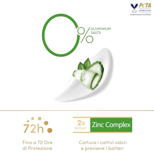 Dove Deodorante Spray Advanced Care 0% Go Fresh Cetriolo, Senza Alcol e Sali di Alluminio, Formula Idratante e Delicata, Pelle Asciutta Fino a 48 Ore, Deodorante Uomo e Donna, 150ml