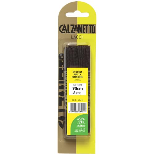 Ebano Lacci 90 Piatti 2 PAIA Marrone 453 Lacci Unisex, Multicolore (Multicolore), Taglia unica