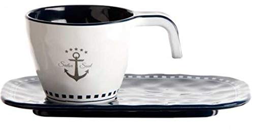 Marine Business SET 6 TAZZINE DA CAFFE' + PIATTINO SAILOR SOUL, Ø 6 cm, H 5 cm