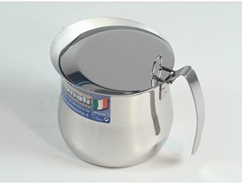 Gnali One Size Padella per Salsa Profonda, 2 Manici, 18 cm, 18/10, 12 Cups, Lega, Acciaio Inox