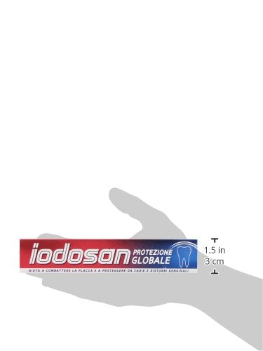 Iodosan Dentifricio Protezione Globale, con Fluoro, Aiuta a combattere la Placca e protegge dalle Carie, Gengive Sane, Gusto Fresco, Confezione da 75ml