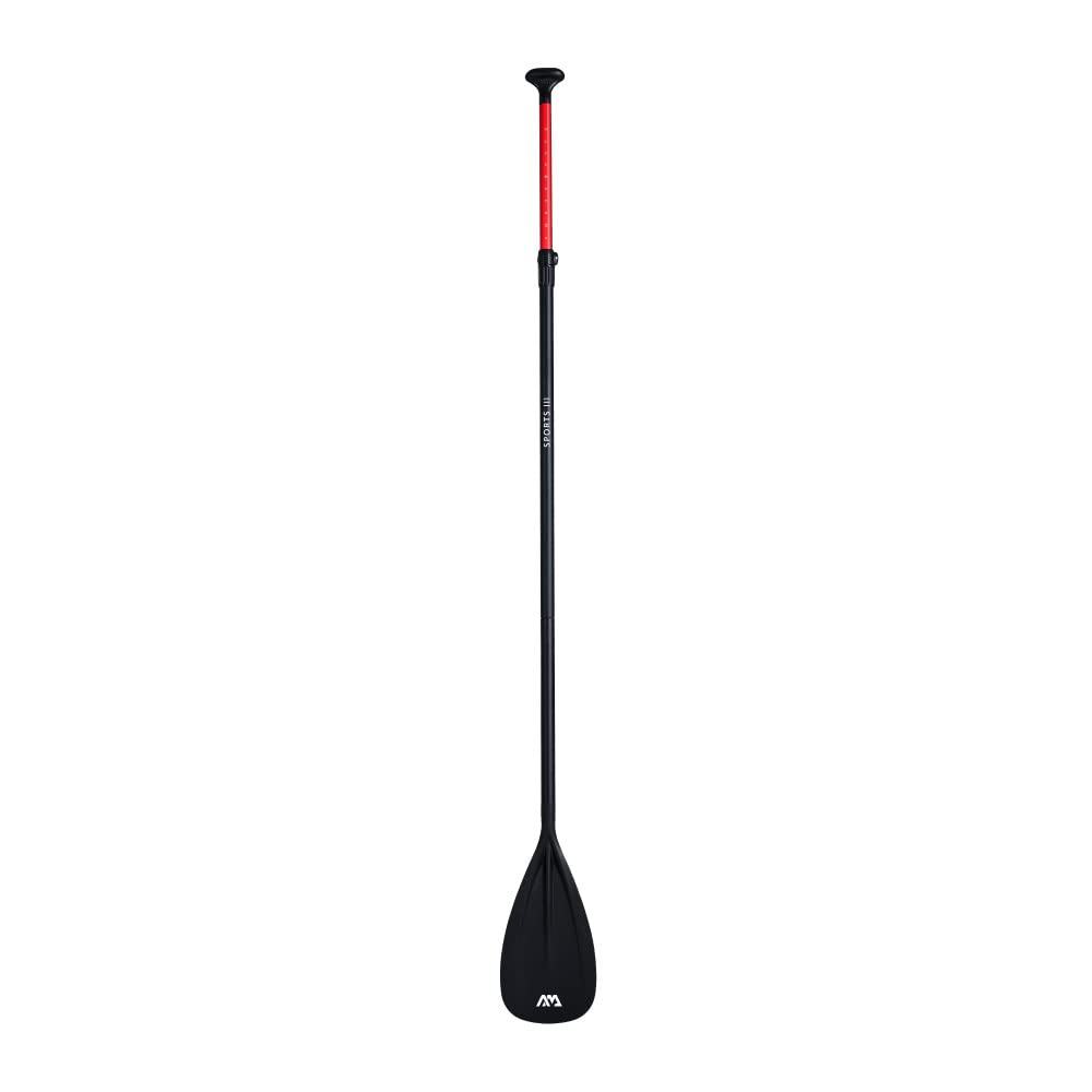 CampSup Aqua Marina Sports III - Pagaia SUP in alluminio, 3 pezzi, colore nero, 175-220 cm
