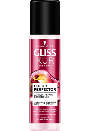 Schwarzkopf Gliss, Trattamento 7 Secondi Colour Perfector per Capelli Colorati o Schiariti, con Complesso Ialuronico ed Estratto di Mirtillo, Riparazione Profonda in 7 Secondi, 200 ml
