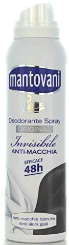 MANTOVANI DEODORANTE SPRAY INVISIBILE ORIGINAL ANTI MACCHIA 48H 150 ML [CONFEZIONE DA 12 PEZZI]