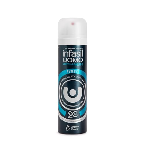 Infasil Deodorante Spray Uomo Derma 48h Fresh con Molecola 2C, Betaciclodestrina, Freschezza Intensa, 150 ml, 1