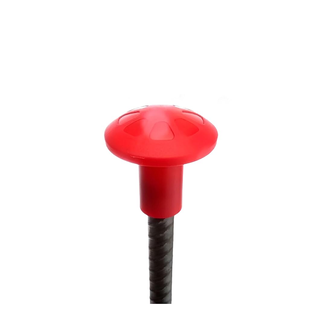 CG94 - Tappi Segnaletici Copritondino in Polietilene Rosso - Sicurezza in Cantiere per Monconi e Barre di Acciaio - Ø 6-20 mm (50)