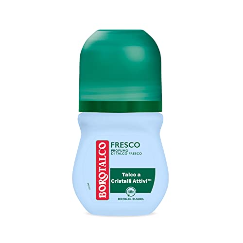 Borotalco, Deodorante Roll On, Formula Senza Alcool con Talco Assoluto, Assorbe il Sudore, 1 Flacone da 50 ml